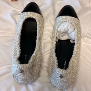 Stuart Weitzman Black/white Women's flats brand new receipt- authenticity